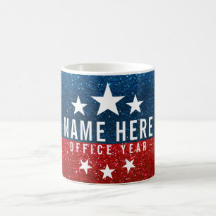 Red White Blue Glitter American Campaign Sjabloon Koffiemok