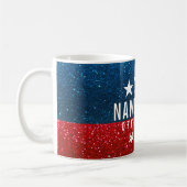 Red White Blue Glitter American Campaign Sjabloon Koffiemok (Links)