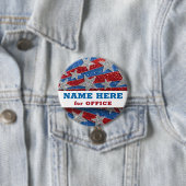 Red White Blue Glitter American Campaign Sjabloon Ronde Button 7,6 Cm (In situ)