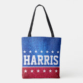 Red White Blue Glitter American Campaign Sjabloon Tote Bag (Achterkant)