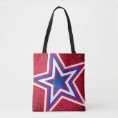 Red White Blue Glitter American Campaign Sjabloon Tote Bag (Voorkant)