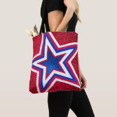 Red White Blue Glitter American Campaign Sjabloon Tote Bag (Dichtbij)