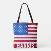 Red White Blue Glitter American Campaign Sjabloon Tote Bag (Achterkant)