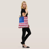 Red White Blue Glitter American Campaign Sjabloon Tote Bag (Op model)