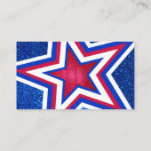 Red White Blue Glitter American Campaign Sjabloon Visitekaartje (Achterkant)