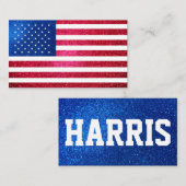 Red White Blue Glitter American Campaign Sjabloon Visitekaartje (Voorkant / Achterkant)
