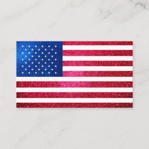 Red White Blue Glitter American Campaign Sjabloon Visitekaartje