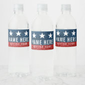 Red White Blue Glitter American Campaign Sjabloon Waterfles Etiket (Flessen)