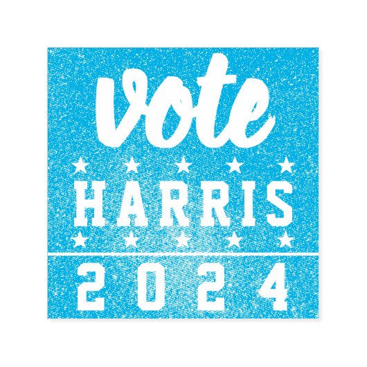 Red White Blue Glitter American Campaign Sjabloon Zelfinktende Stempel (Design)