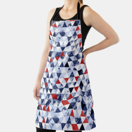 RED WHITE BLUE GLITTER LOOK TRIANGLE PATTERN SCHORT