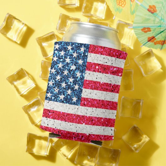 Red White Blue Glitter Patriotic American USA Vlag Blikjeskoeler (Insitu Zomer)