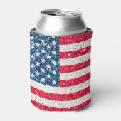 Red White Blue Glitter Patriotic American USA Vlag Blikjeskoeler (Blikje Voorkant)