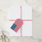 Red White Blue Glitter Patriotic American USA Vlag Cadeaulabel (Met Touw)