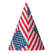 Red White Blue Glitter Patriotic American USA Vlag Feesthoedjes (Achterkant)