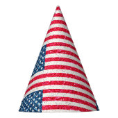 Red White Blue Glitter Patriotic American USA Vlag Feesthoedjes (Voorkant)