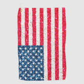 Red White Blue Glitter Patriotic American USA Vlag Golfhanddoek (Voorkant)