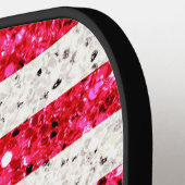 Red White Blue Glitter Patriotic American USA Vlag Pickleball Paddle (Links Detail)