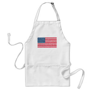 Red White Blue Glitter Patriotic American USA Vlag Standaard Schort