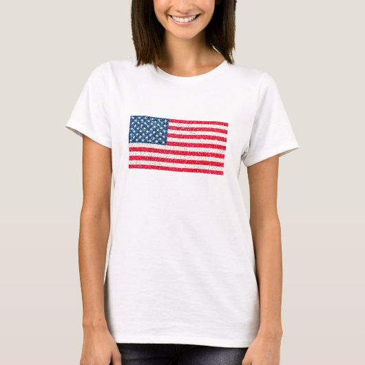 Red White Blue Glitter Patriotic American USA Vlag T-shirt (Voorkant)