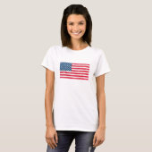 Red White Blue Glitter Patriotic American USA Vlag T-shirt (Voorkant volledig)