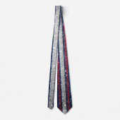Red White Blue Glitter Stripes America USA Trendy Stropdas (Achterkant)