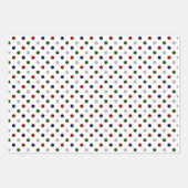 Red White Blue Green Grey Polka Dots Inpakpapier Vel (Voorkant 2)