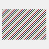 Red White Blue Green Grey Striped Inpakpapier Vel (Voorkant 3)