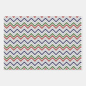Red White Blue Green Grey Zig Zag Stripes Inpakpapier Vel (Voorkant 2)