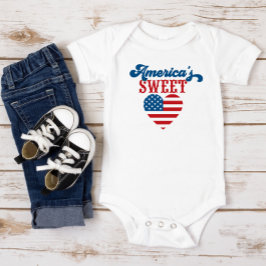 Red White Blue Heart America's Lieverd Bodysuit