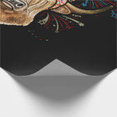 Red White Blue Highland Cow Patriot Bandana USA Cadeaupapier (Hoek)