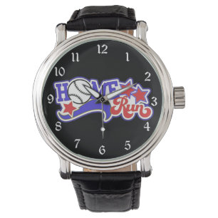 Red White & Blue Home Run Baseball Wrist Watch Horloge