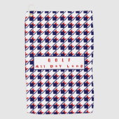 Red White Blue Houndstooth Golfhanddoek (Voorkant)