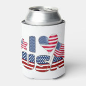 RED WHITE BLUE I HEART USA PATRIOTIC BLIKJESKOELER (Blikje Voorkant)