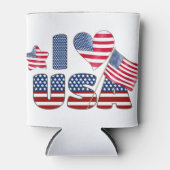 RED WHITE BLUE I HEART USA PATRIOTIC BLIKJESKOELER (Voorkant)