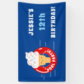Red White Blue Ice Cream Pool Party Kinder Spandoek (Verticaal)