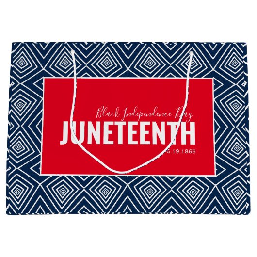 Red White Blue Independence Day June 19 JUNETEENTH Groot Cadeauzakje (Voorkant)