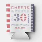 Red White Blue Juli 430th Birthday Party Favor Blikjeskoeler (Achterkant)