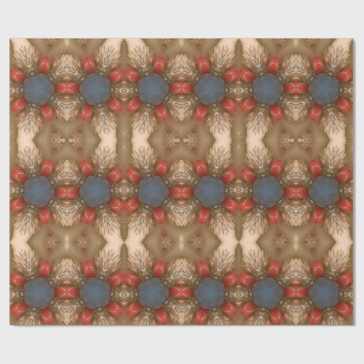 Red White Blue Kerstdecorting Baubles Cadeaupapier (Vlak)