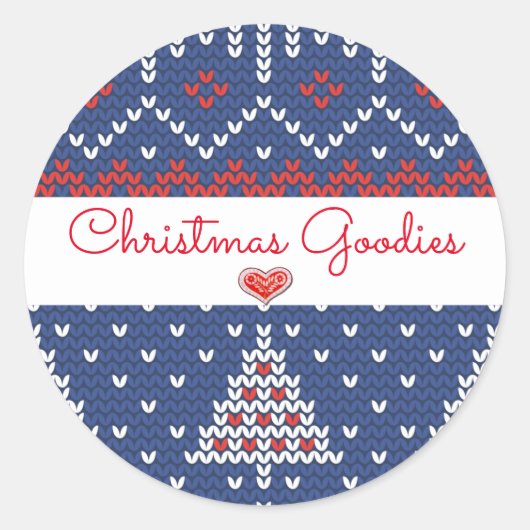 Red White Blue KerstGoodies Ronde Sticker (Voorkant)