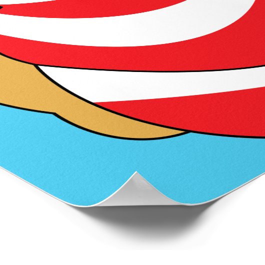 Red White Blue Kiss me Quick Seaside Humor Poster (Hoek)