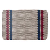 Red White Blue Knit-look Stripe Pattern Badmat (Voorkant)
