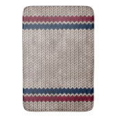 Red White Blue Knit-look Stripe Pattern Badmat (Voorkant Verticaal)