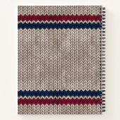 Red White Blue Knit-look Stripe Pattern Notitieboek (Achterkant)