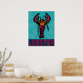 Red White Blue Lobster Poster (Keuken)