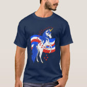Red White Blue Mane American Unicorn T-shirt (Voorkant)