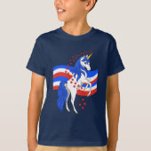 Red White Blue Mane American Unicorn T-shirt (Voorkant)
