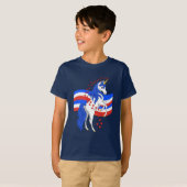 Red White Blue Mane American Unicorn T-shirt (Voorkant volledig)