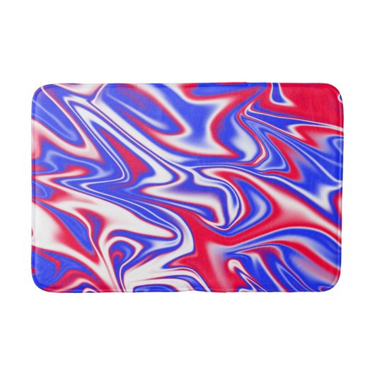 Red White Blue Marbleized Pattern, Badmat (Voorkant)