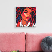 Red white & blue melanin sista black girl magic canvas afdruk (Insitu (Woonkamer))