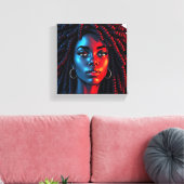 Red white & blue melanin sista black girl magic canvas afdruk (Insitu (Woonkamer))